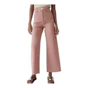 ZARA The Marine Straight blush pink Wide Leg Jeans sz 8